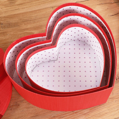 Heart Shaped Gift Boxes Set of 3 with Lids and Bows by HitMyNeed
