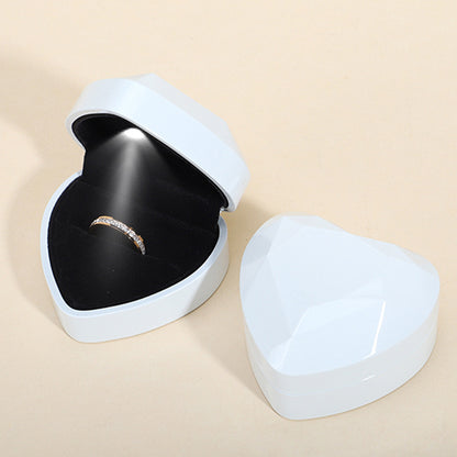 Heart Shaped LED Light Up Ring & Necklace Box white for-ring by HitMyNeed