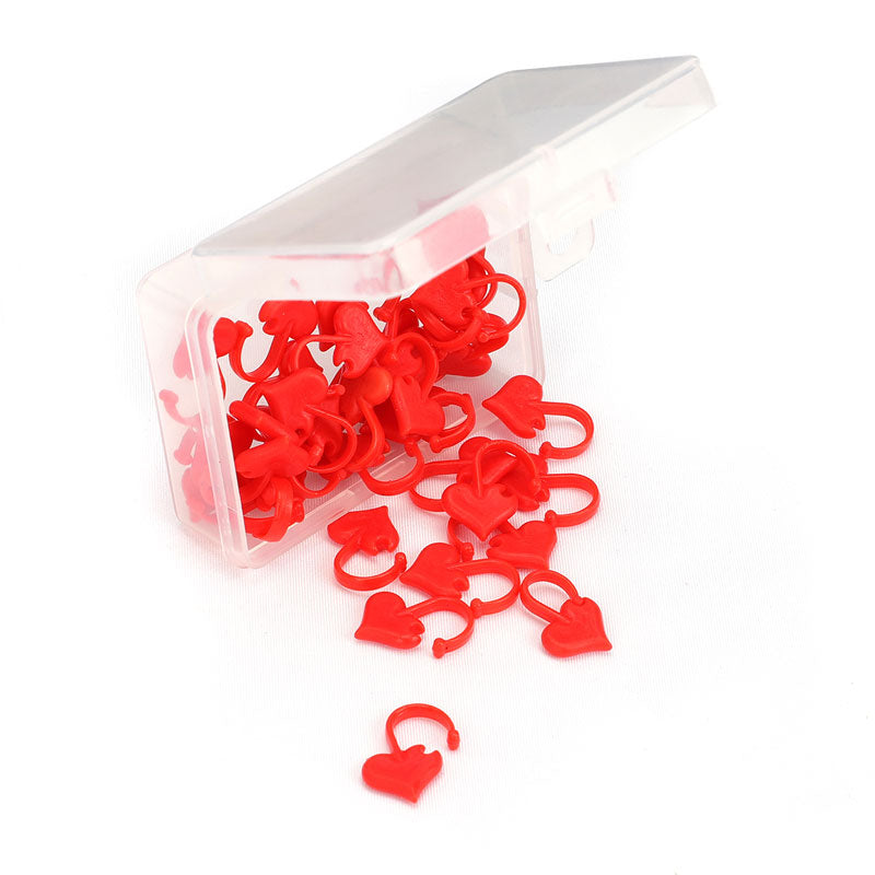 Heart-Shaped Locking Stitch Markers, 50 Pack by HitMyNeed