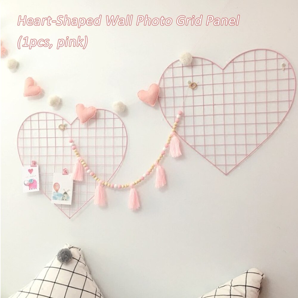 Heart Shaped Metal Wall Grid Panel Organizer by HitMyNeed