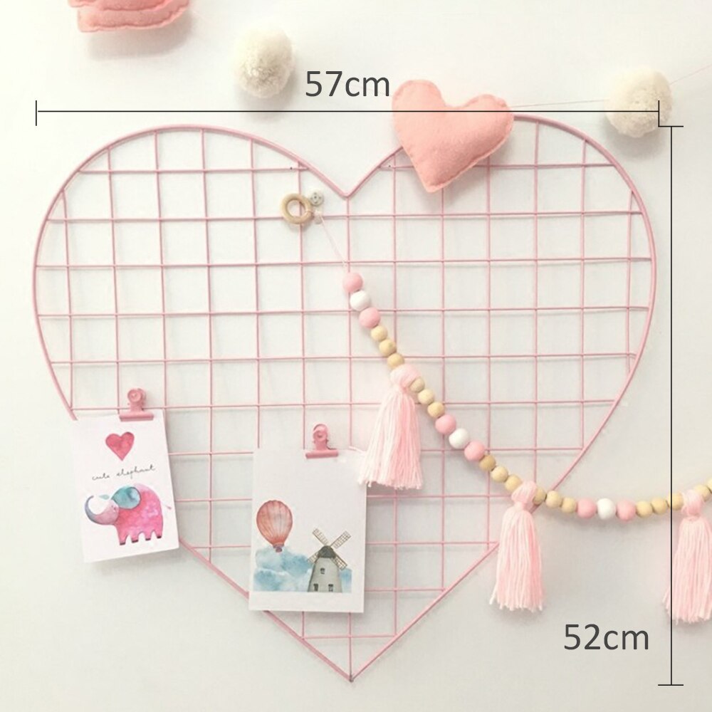Heart Shaped Metal Wall Grid Panel Organizer by HitMyNeed