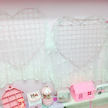 Heart Shaped Metal Wall Grid Panel Organizer by HitMyNeed