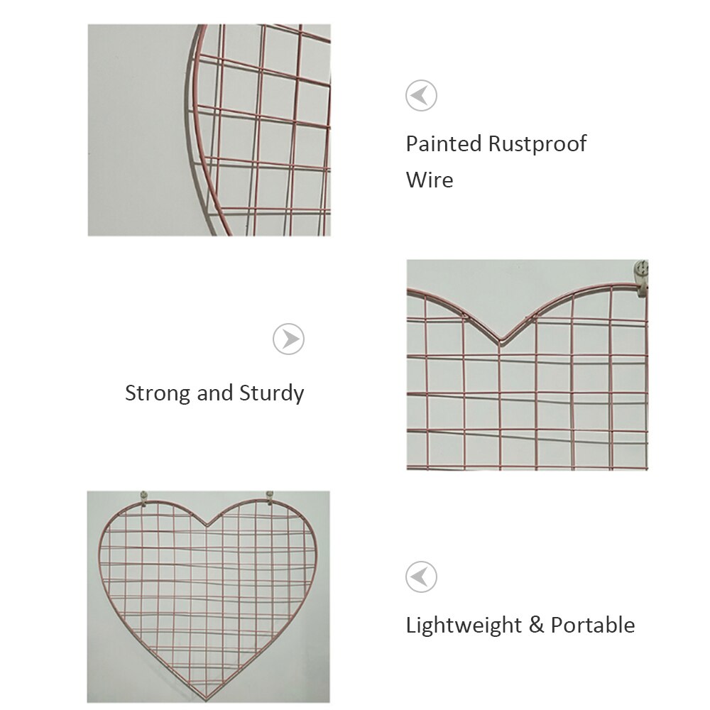 Heart Shaped Metal Wall Grid Panel Organizer by HitMyNeed