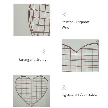 Heart Shaped Metal Wall Grid Panel Organizer by HitMyNeed