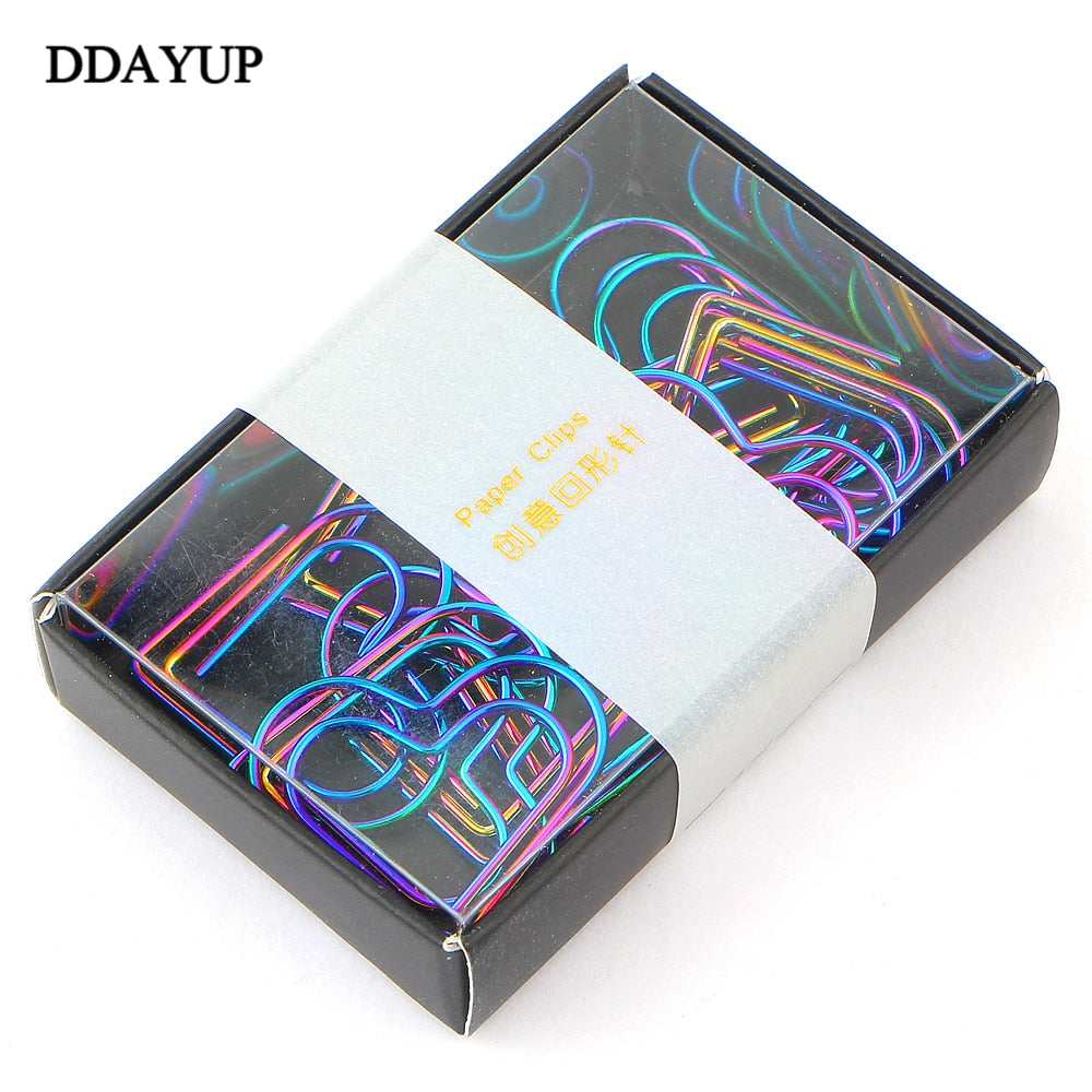 Heart Shaped Paper Clips, Rainbow, 12 Pack by HitMyNeed