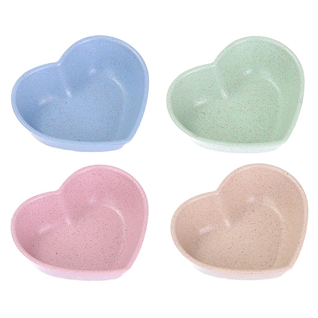 Heart Shaped Serving Bowl - Wheat Fiber Tableware 4pcs-one-for-each by HitMyNeed