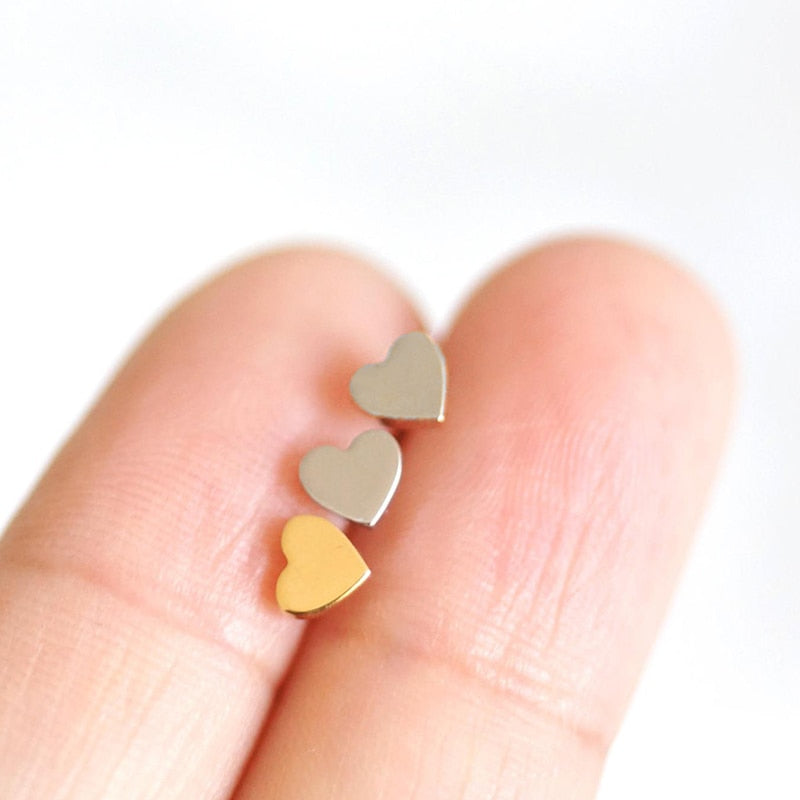 Heart Shaped Stainless Steel Stud Earrings by HitMyNeed
