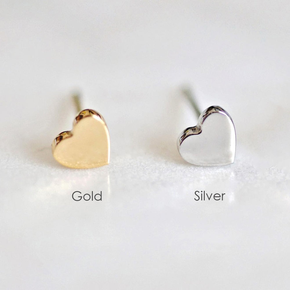 Heart Shaped Stainless Steel Stud Earrings by HitMyNeed