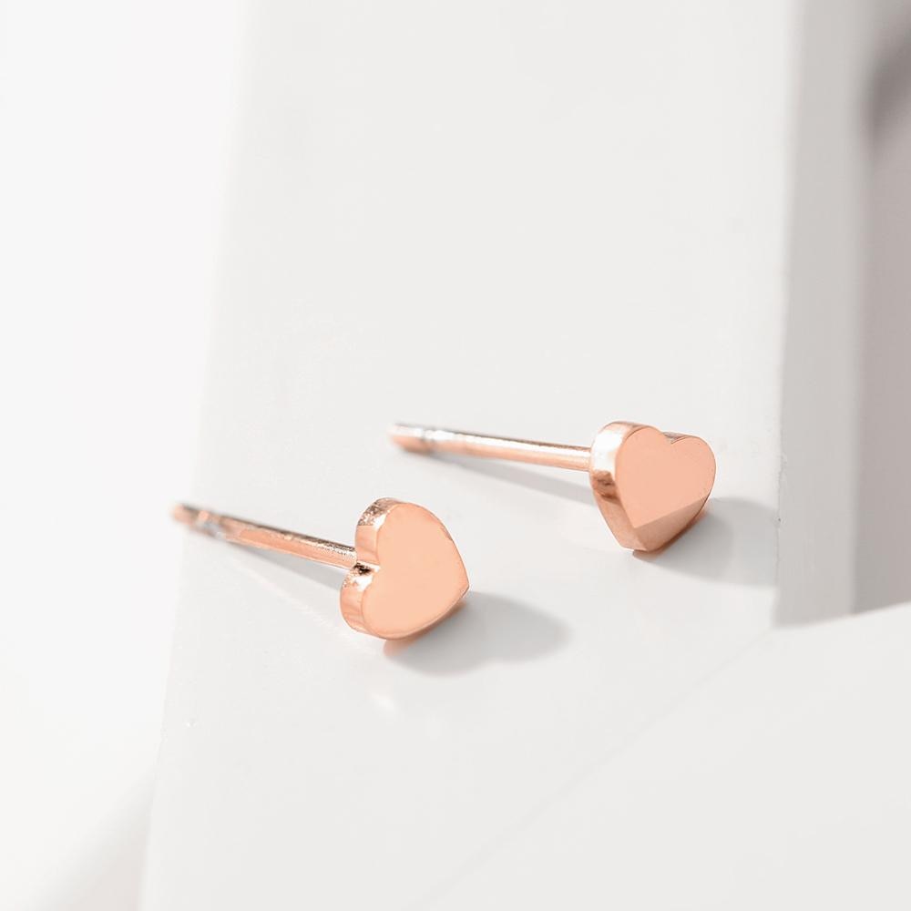 Heart Shaped Stainless Steel Stud Earrings by HitMyNeed