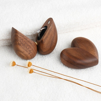 Heart Shaped Walnut Wooden Engagement Ring Box by HitMyNeed