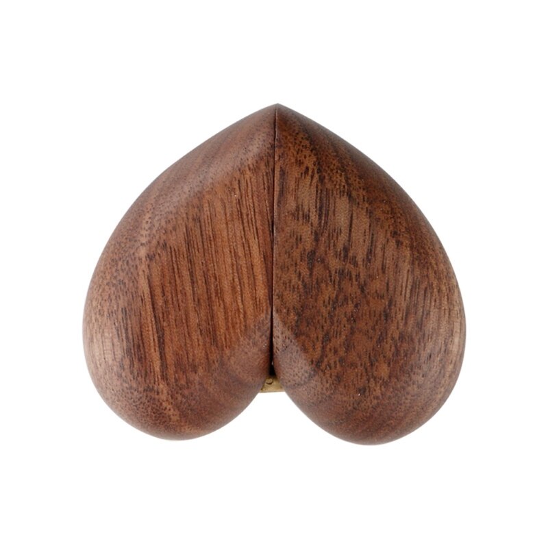 Heart Shaped Walnut Wooden Engagement Ring Box by HitMyNeed