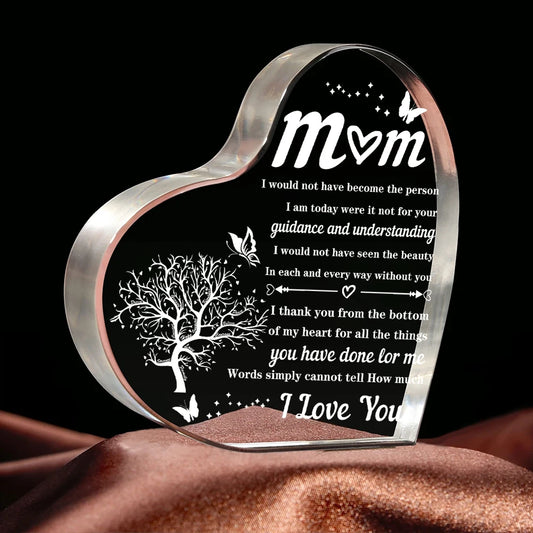 Heart Transparent Acrylic Ornament Gift for Mom by HitMyNeed