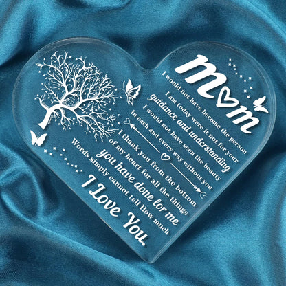 Heart Transparent Acrylic Ornament Gift for Mom by HitMyNeed