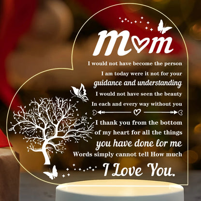 Heart Transparent Acrylic Ornament Gift for Mom by HitMyNeed