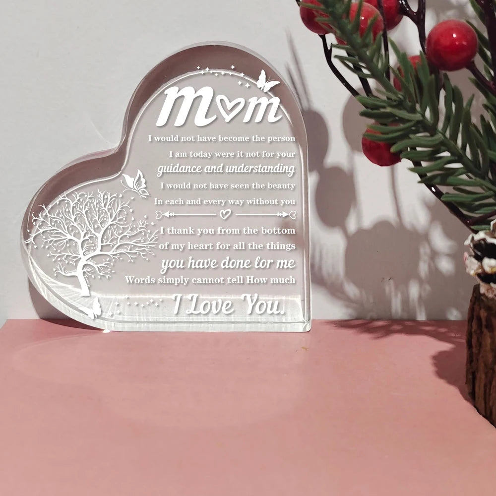 Heart Transparent Acrylic Ornament Gift for Mom by HitMyNeed