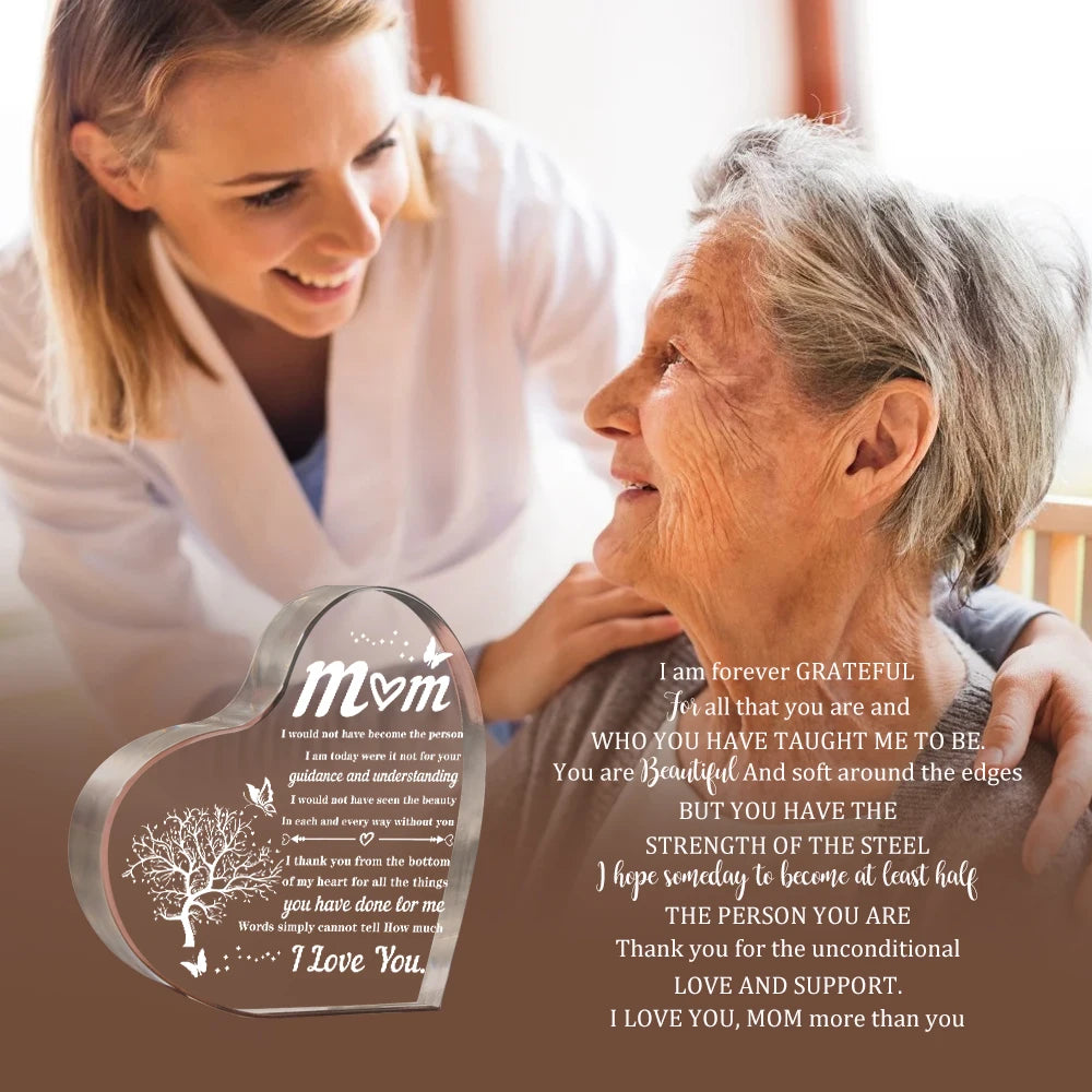 Heart Transparent Acrylic Ornament Gift for Mom by HitMyNeed