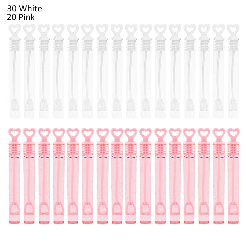Heart Wand Empty Bubble Bottles, 50 Pack pink-white by HitMyNeed