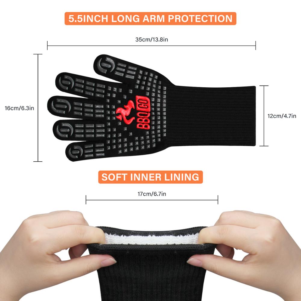 Heat-Resistant Barbecue Grilling Gloves (1 Pair) by HitMyNeed