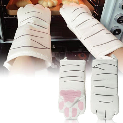 Heat Resistant Cat Oven Mitt with 3D Paw Design by HitMyNeed