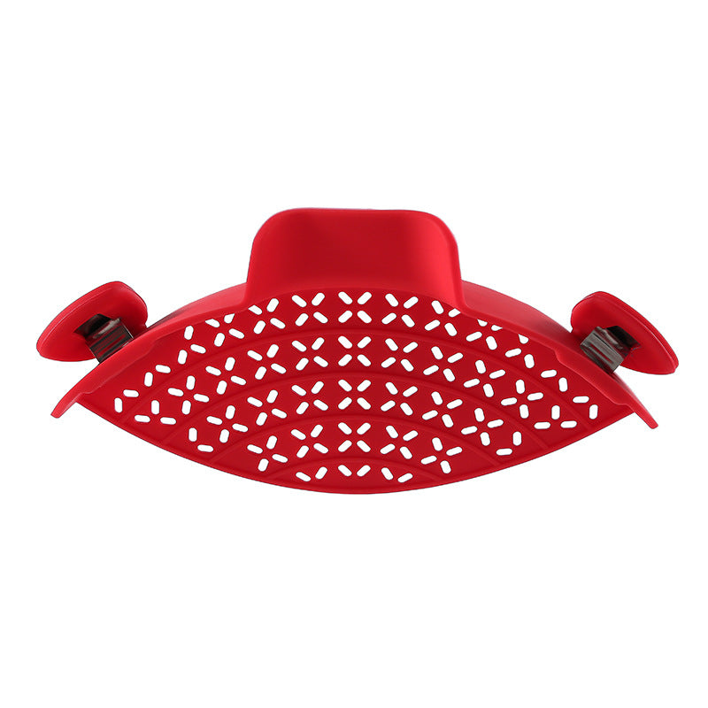 Heat Resistant Clip On Pot Strainer red by HitMyNeed