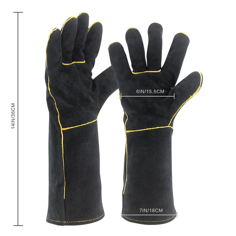 Heat-Resistant Cowhide Welding Gloves 14 Inch by HitMyNeed