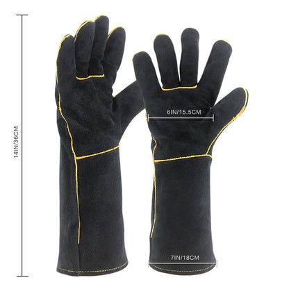 Heat-Resistant Cowhide Welding Gloves 14 Inch by HitMyNeed