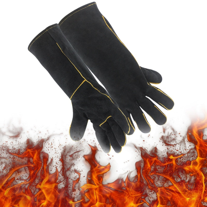 Heat-Resistant Cowhide Welding Gloves 14 Inch by HitMyNeed