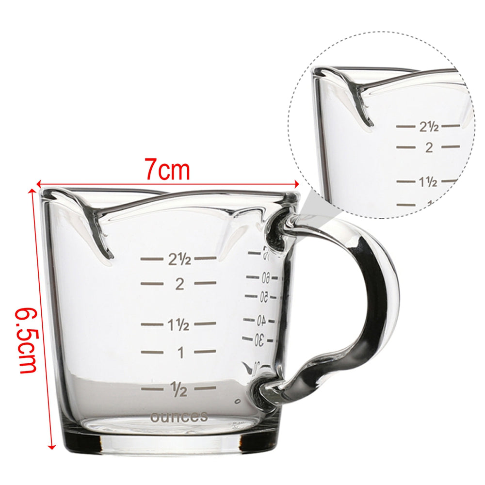 Heat Resistant Glass Espresso Measuring Cup 70ml by HitMyNeed
