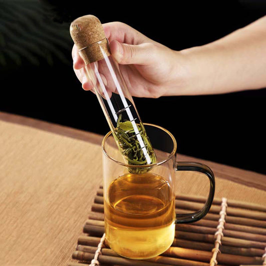 Heat Resistant Glass Tea Tube Infuser with Cork Lid by HitMyNeed