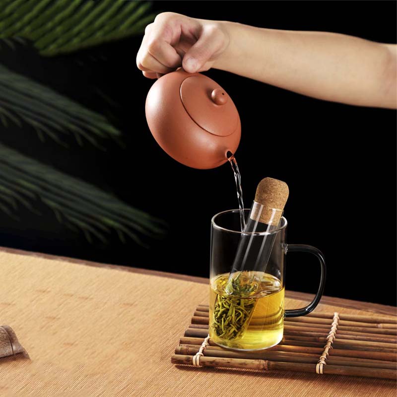 Heat Resistant Glass Tea Tube Infuser with Cork Lid by HitMyNeed