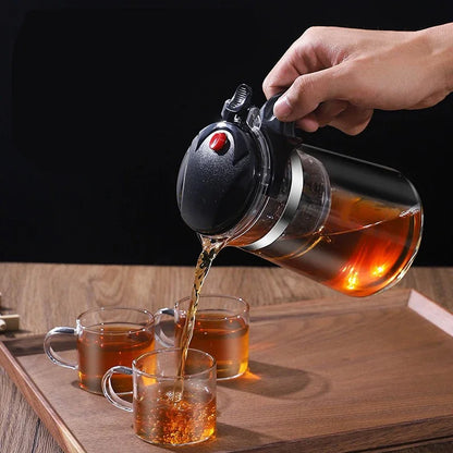 Heat Resistant Glass Teapot with One-Click Filter by HitMyNeed