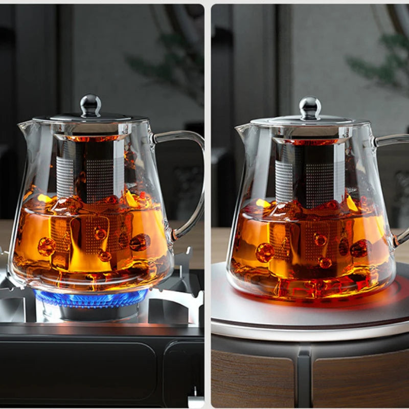 Heat Resistant Glass Teapot with Steel Infuser by HitMyNeed