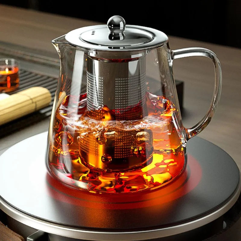 Heat Resistant Glass Teapot with Steel Infuser by HitMyNeed