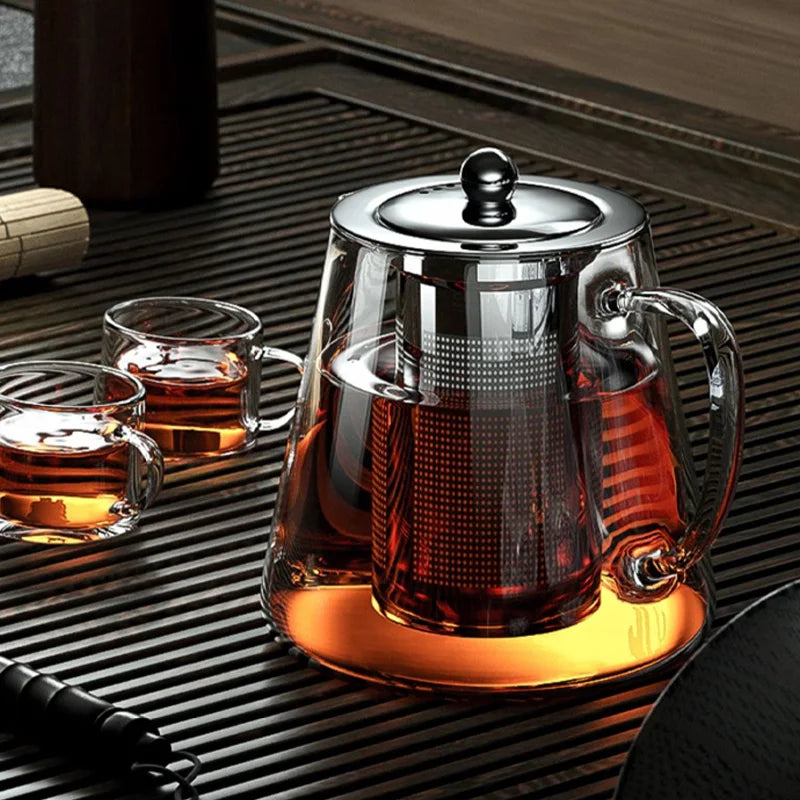 Heat Resistant Glass Teapot with Steel Infuser 950ml by HitMyNeed