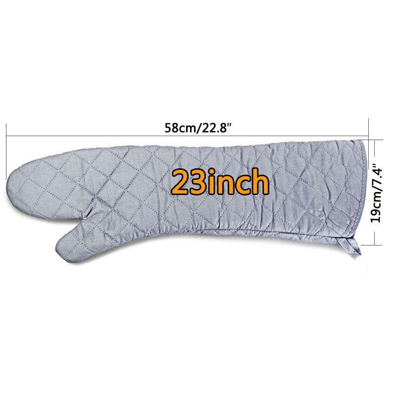 Heat-Resistant Long Oven Mitts (Pair, 58 cm) by HitMyNeed