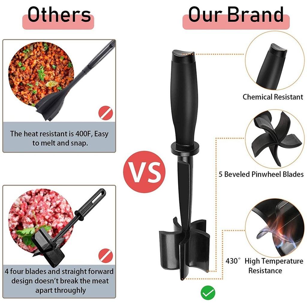 Heat Resistant Manual Ground Beef Masher by HitMyNeed