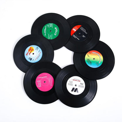 Heat Resistant Non Slip Vinyl Record Coaster Set (6pcs) by HitMyNeed