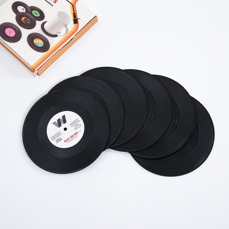 Heat Resistant Non Slip Vinyl Record Coaster Set (6pcs) by HitMyNeed
