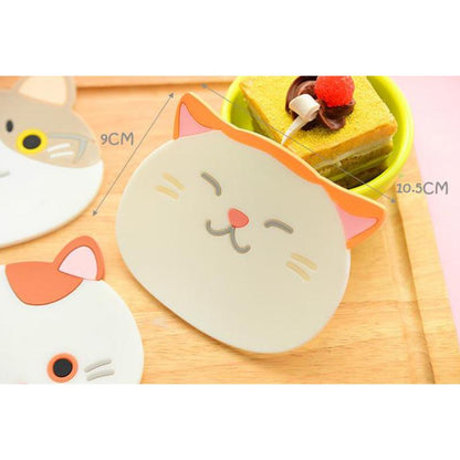 Heat-Resistant Silicone Cat Coasters Set (6 pcs) by HitMyNeed