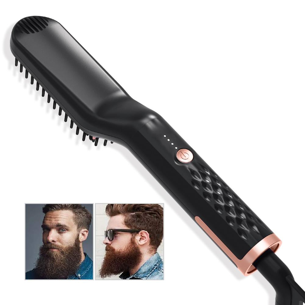 Heated Beard Brush Hair & Beard Straightener by HitMyNeed
