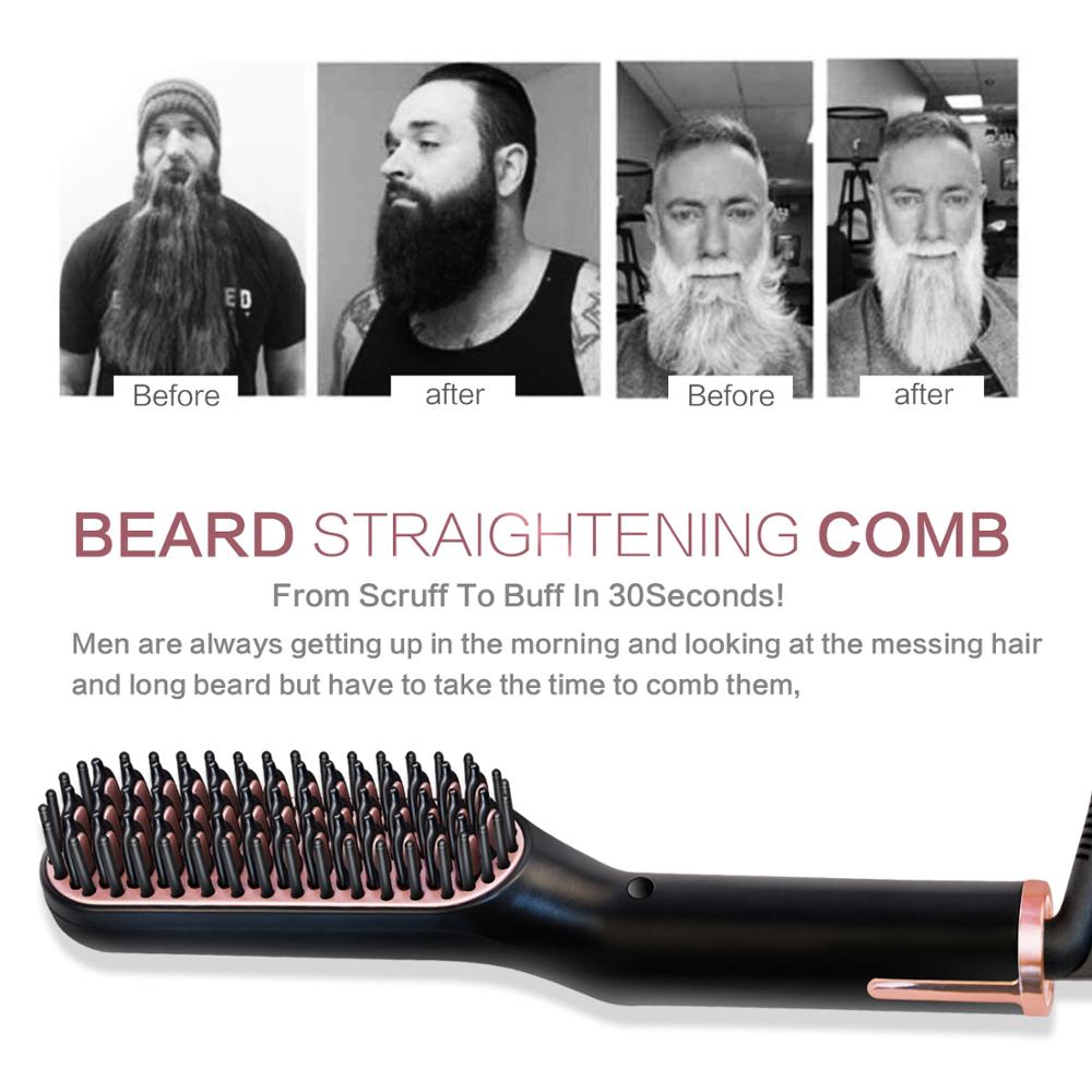 Heated Beard Brush Hair & Beard Straightener by HitMyNeed