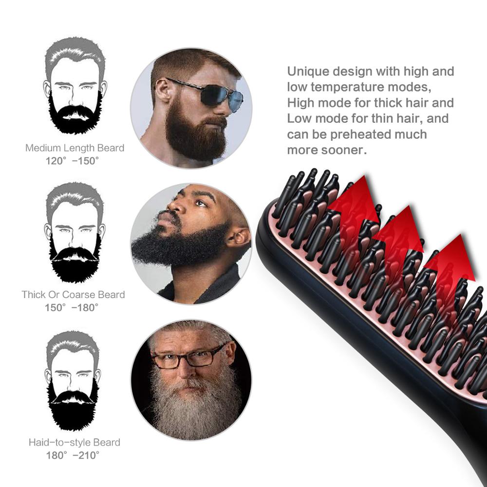 Heated Beard Brush Hair & Beard Straightener by HitMyNeed