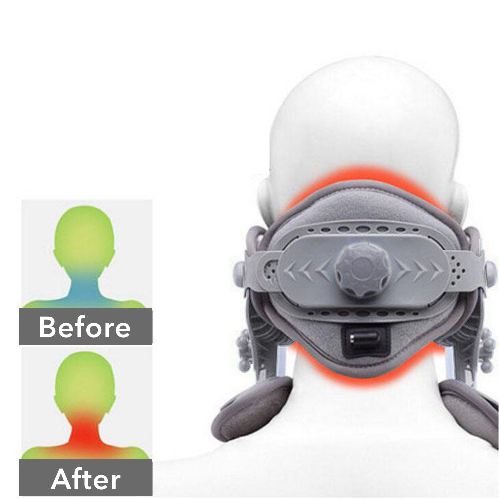 Heating Cervical Traction Neck Brace with Massager by HitMyNeed