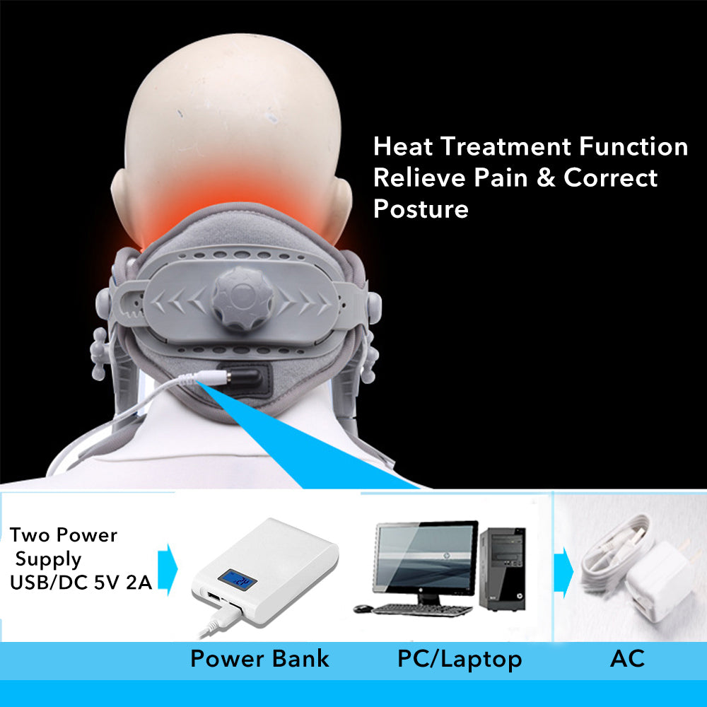 Heating Cervical Traction Neck Brace with Massager by HitMyNeed