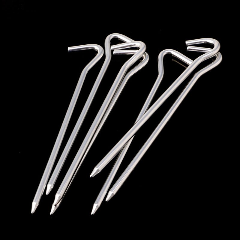 Heavy Duty Metal Tent Pegs Set (8 Pack) by HitMyNeed