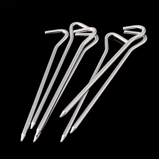 Heavy Duty Metal Tent Pegs Set (8 Pack) by HitMyNeed