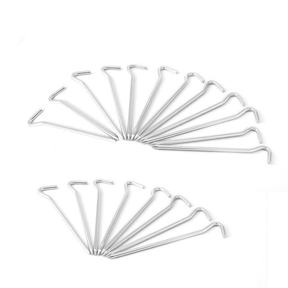 Heavy Duty Metal Tent Pegs Set (8 Pack) by HitMyNeed