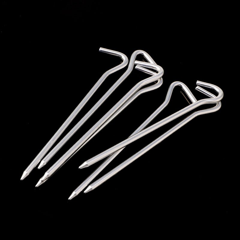 Heavy Duty Metal Tent Pegs Set (8 Pack) by HitMyNeed