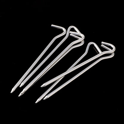 Heavy Duty Metal Tent Pegs Set (8 Pack) by HitMyNeed