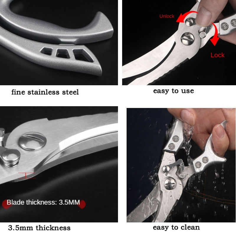 Heavy-Duty Poultry Shears Chicken Scissors 25 cm by HitMyNeed